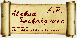 Aleksa Paskaljević vizit kartica